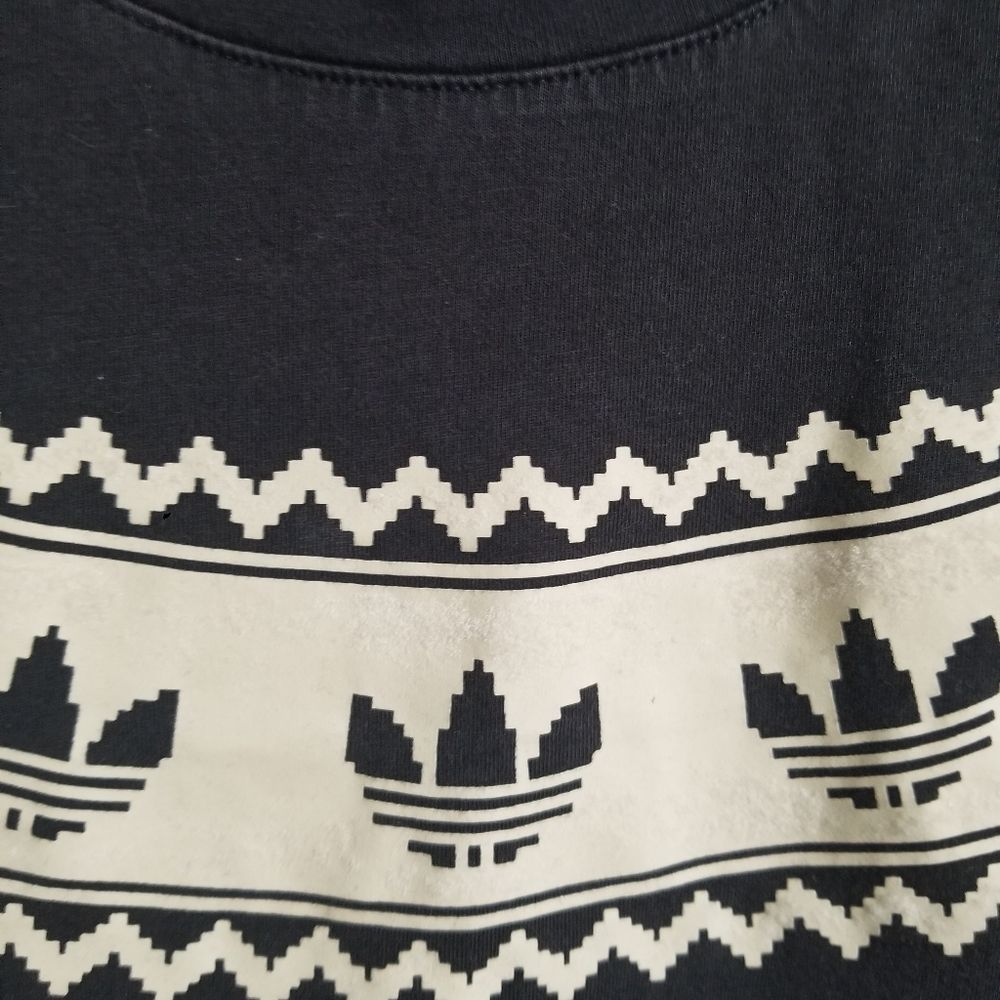 *SOLD* Adidas tee shirt black cream logo sz XS - Picture 4 of 6